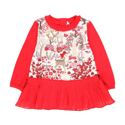 Boboli Girls Red Print Dress