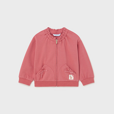 Mayoral Girls Pink Zip Up Fleece Jacket