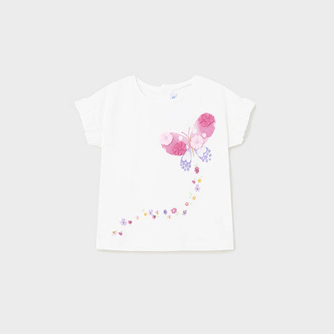 Mayoral Girls Butterfly Print T-Shirt