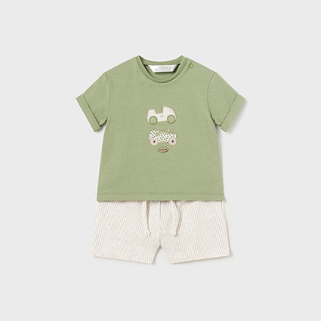 Mayoral Boys Green Two Piece Short Set