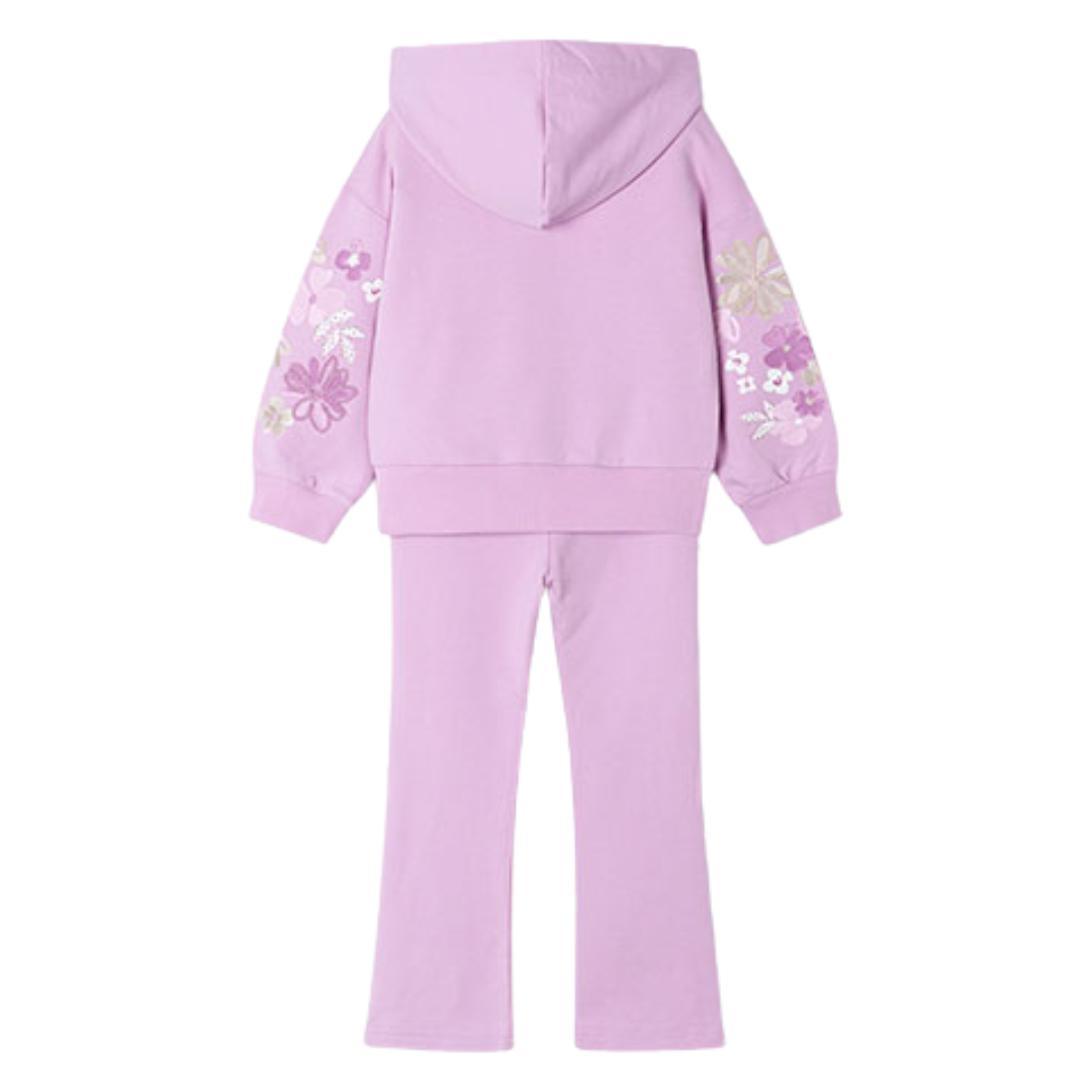 Mayoral Girls Lilac Purple Flower Embroidered 2 Piece Tracksuit