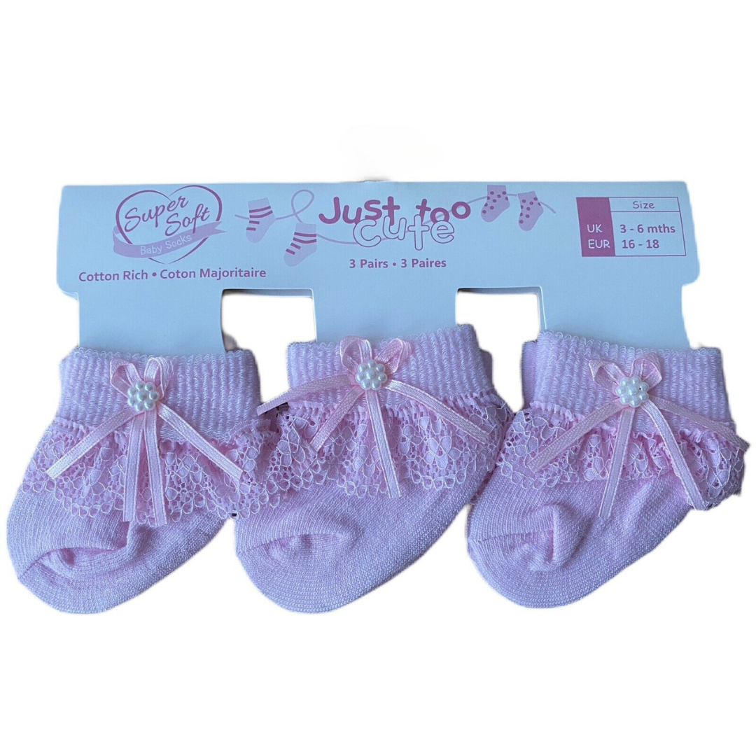Just Too Cute Pink Frilly Socks
