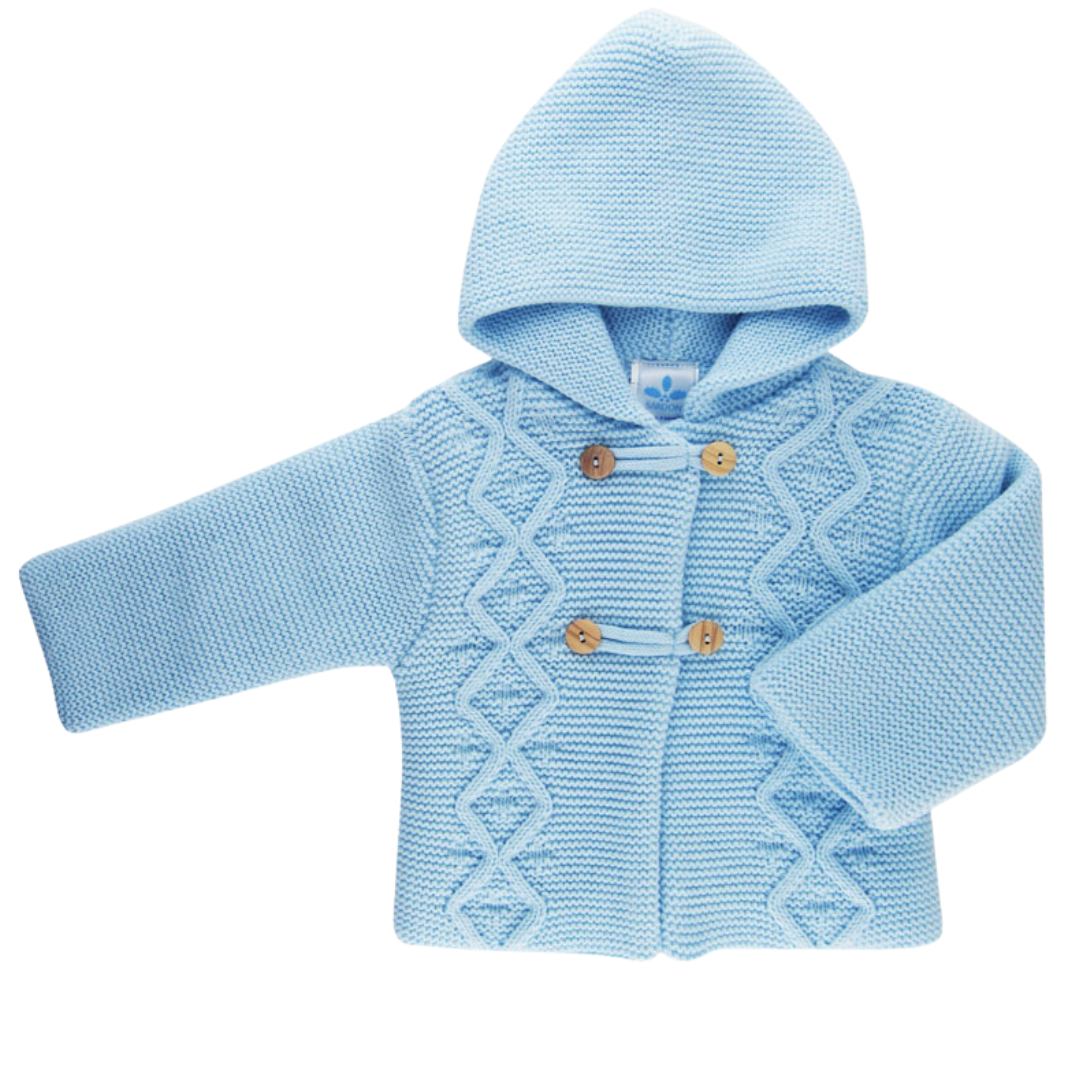 Sardon Baby Boy Blue Knitted Hooded Jacket