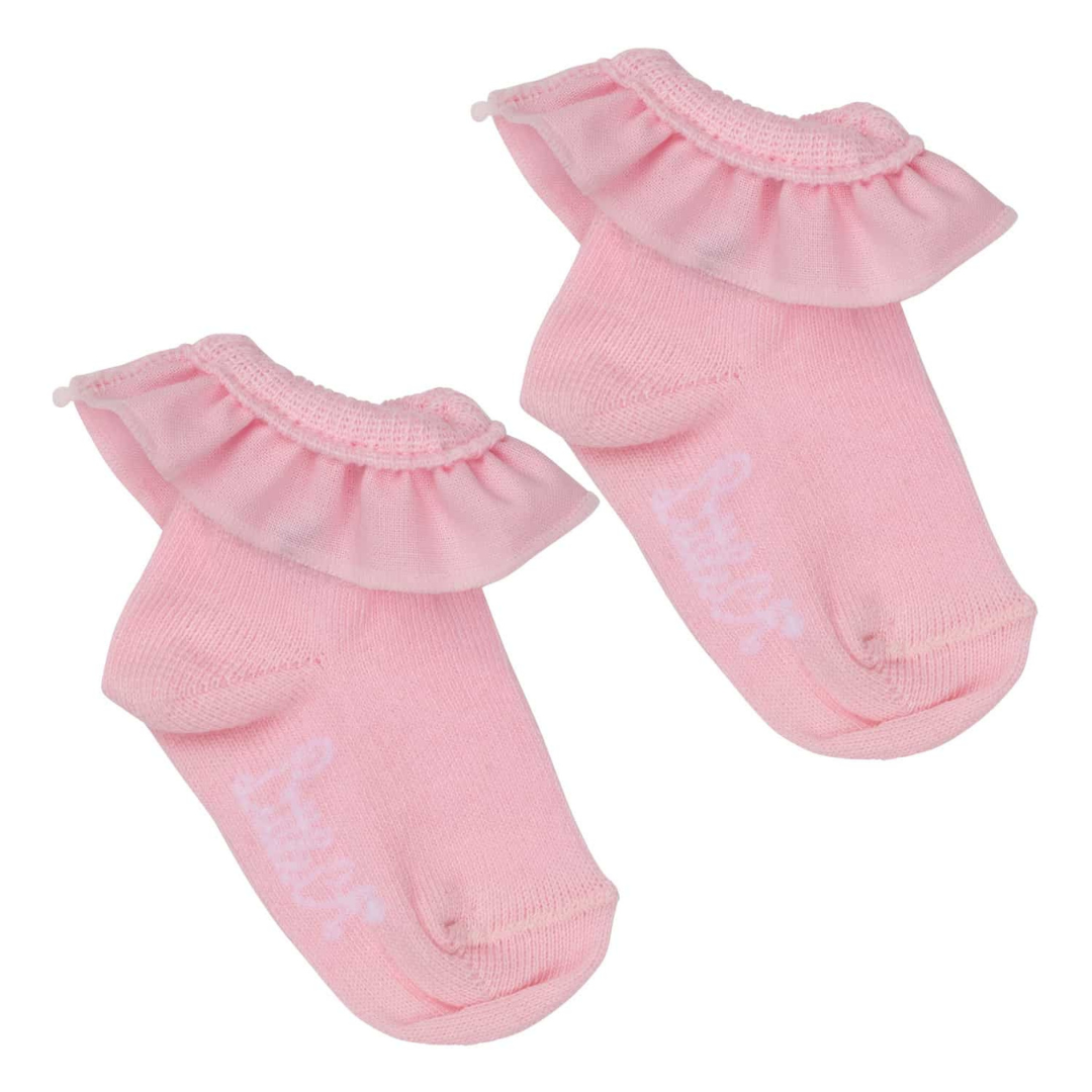 Little A Pink Frill Ankle Socks