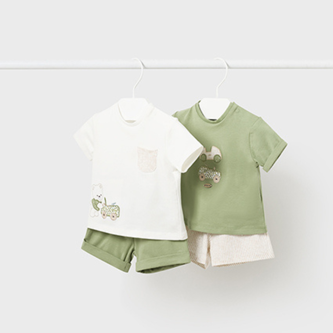 Mayoral Boys Green Two Piece Short Set