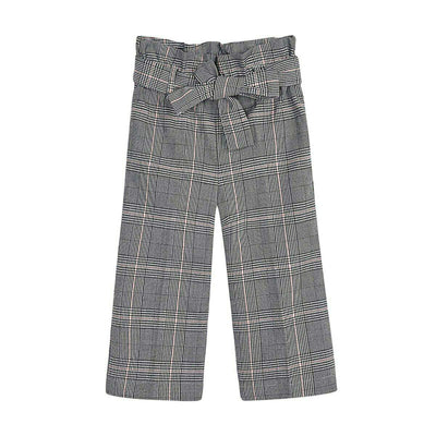 Mayoral Girls Grey & Pink Check Trousers