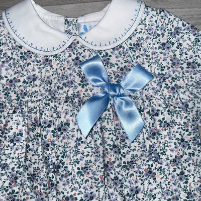 Sardon Girls Blue Flower Print Dress