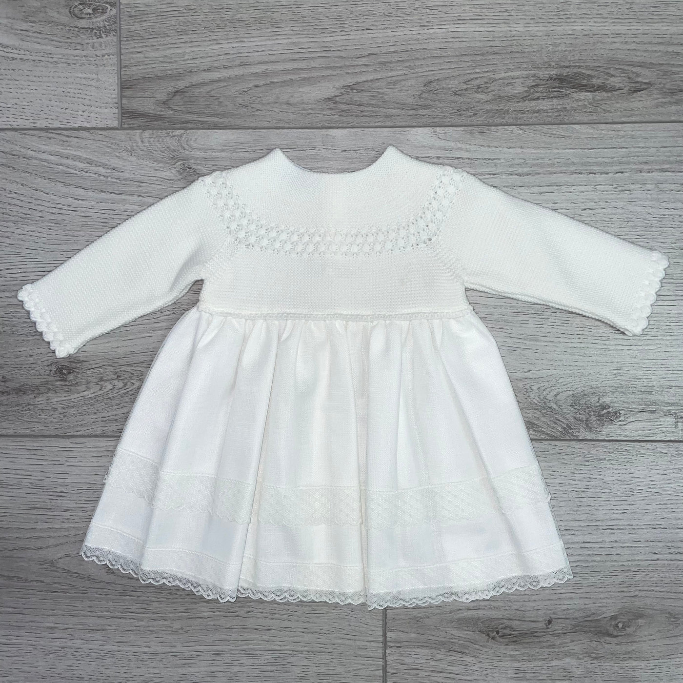 Artesania Granlei Short Knit Lace Christening Gown