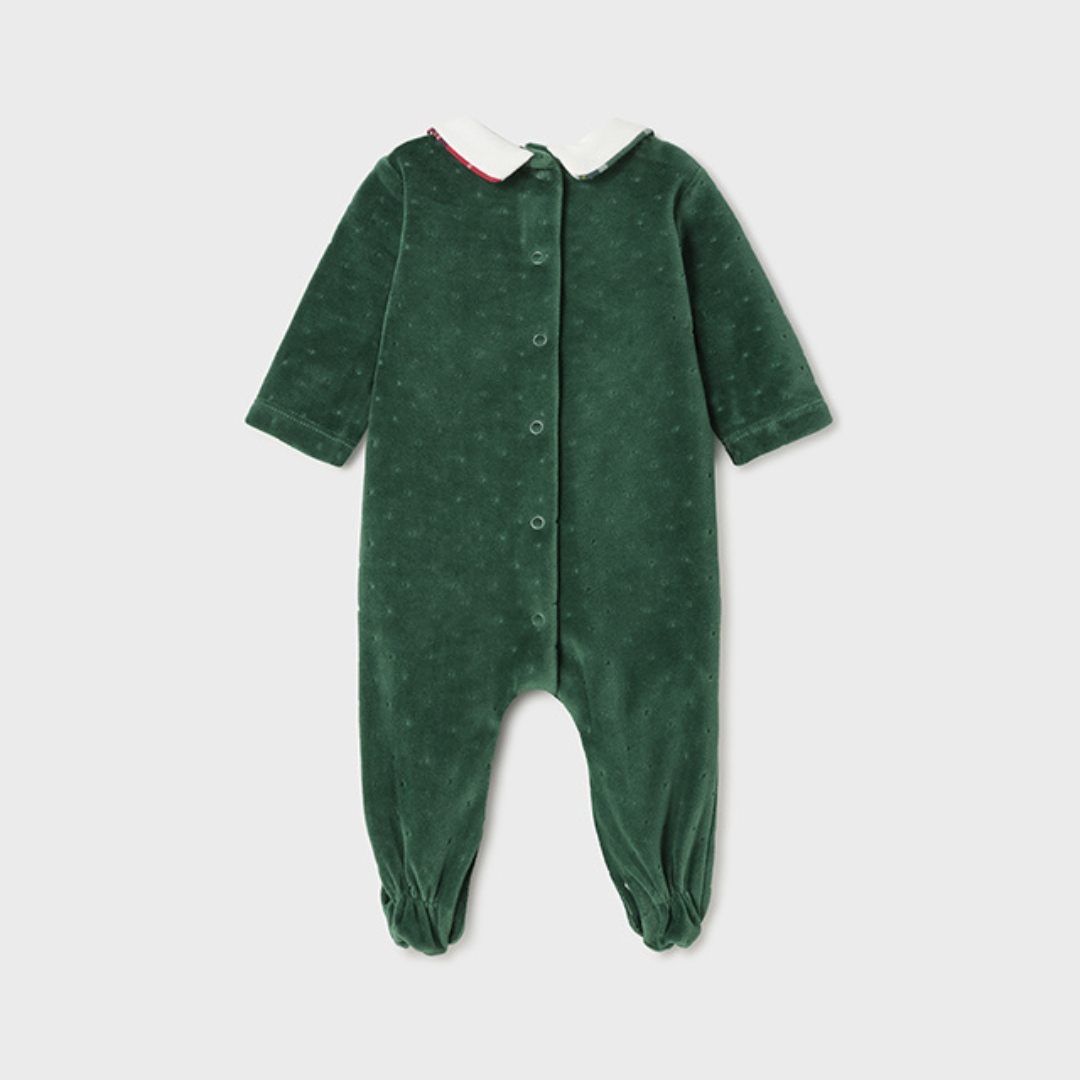 Mayoral Baby Boys Green Velour All in One