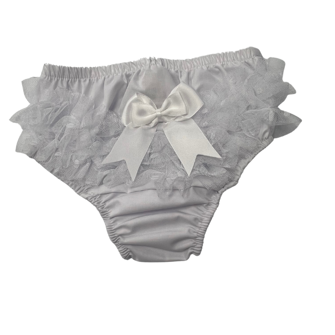 Baby Girls White Frilly Pants
