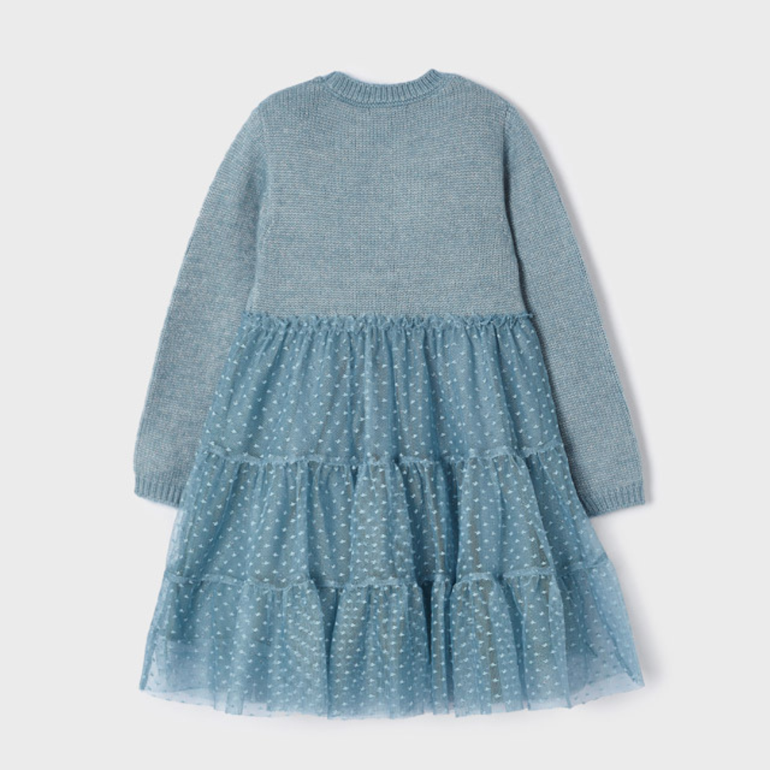 Mayoral Girls Knit & Tulle Dress