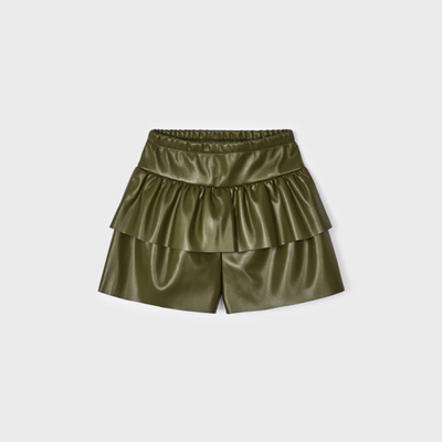 Mayoral Girls Green Faux Leather Skirt