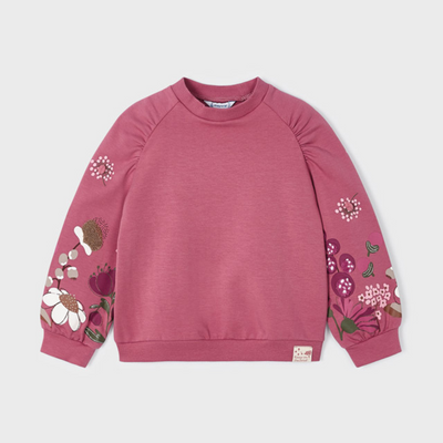 Mayoral Girls Pink Floral Sweatshirt