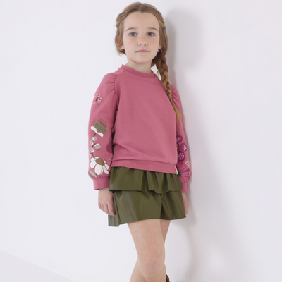Mayoral Girls Green Faux Leather Skirt