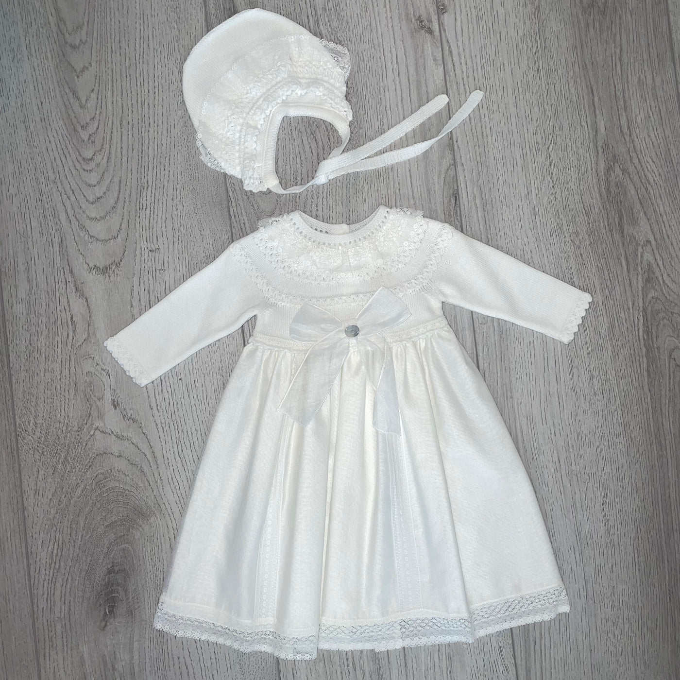 Artesania Granlei Ivory Christening Gown and Bonnet