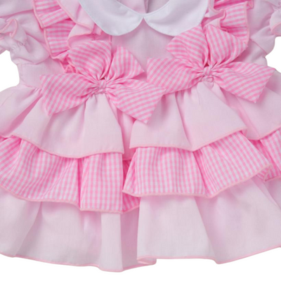Rock a bye Girls Pink Stripe 3 Piece Dress Set