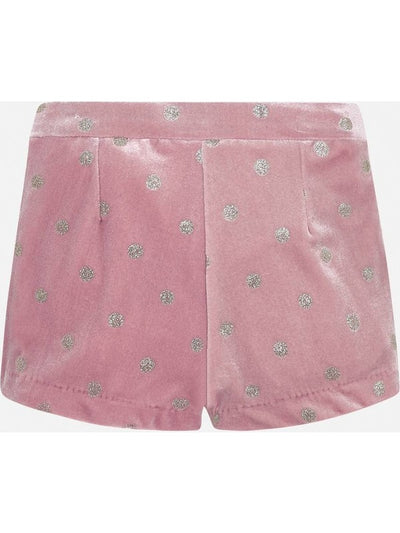 Mayoral Girls Pink Velvet Shorts