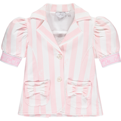 A Dee Girls Pink Short Sleeve Blazer