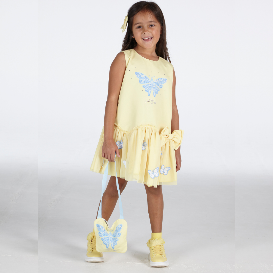 A Dee Girls Lemon Butterfly Dress