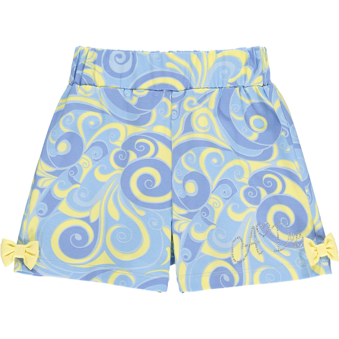 A Dee Girls Swirl Blue Print Shorts