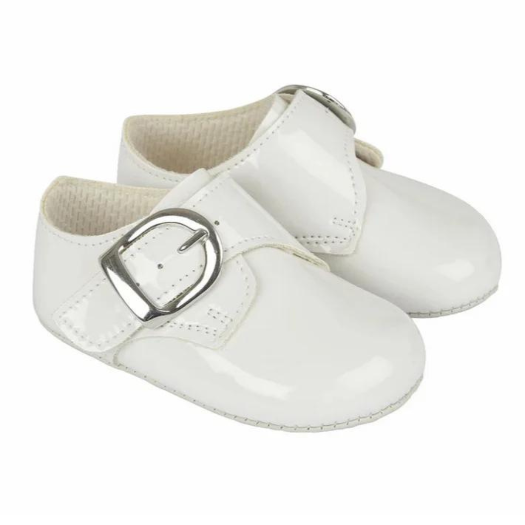Baypods White Patent Buckle Shoes