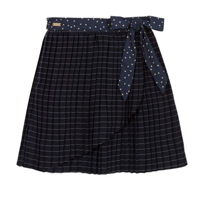 Le Chic Girls Navy Pleated Skirt