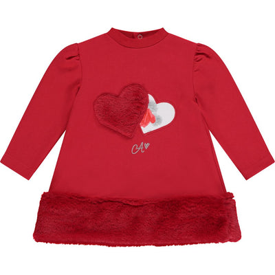 Little A Girls Red Heart Dress