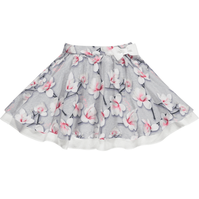 A Dee Girls Grey Print Skirt