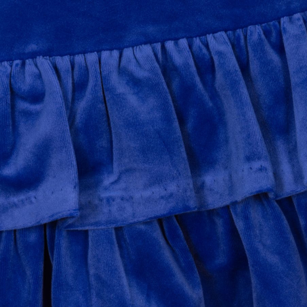 Tutto Piccolo Girls Velvet Blue Dress & Tights Set