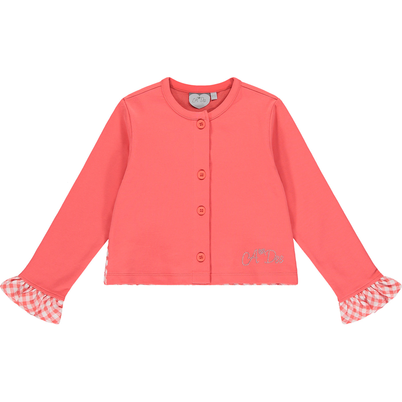 A Dee Coral & Check Cardigan