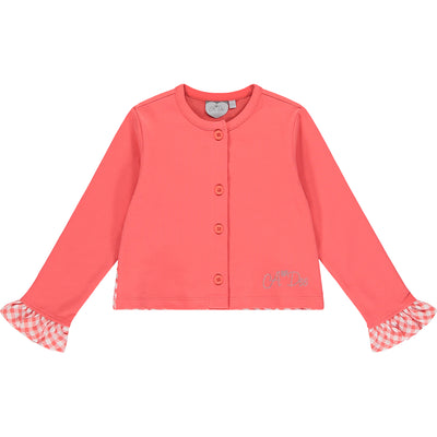 A Dee Coral & Check Cardigan